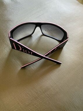 Dior Black Sunglasses with Pink Trim and Logo